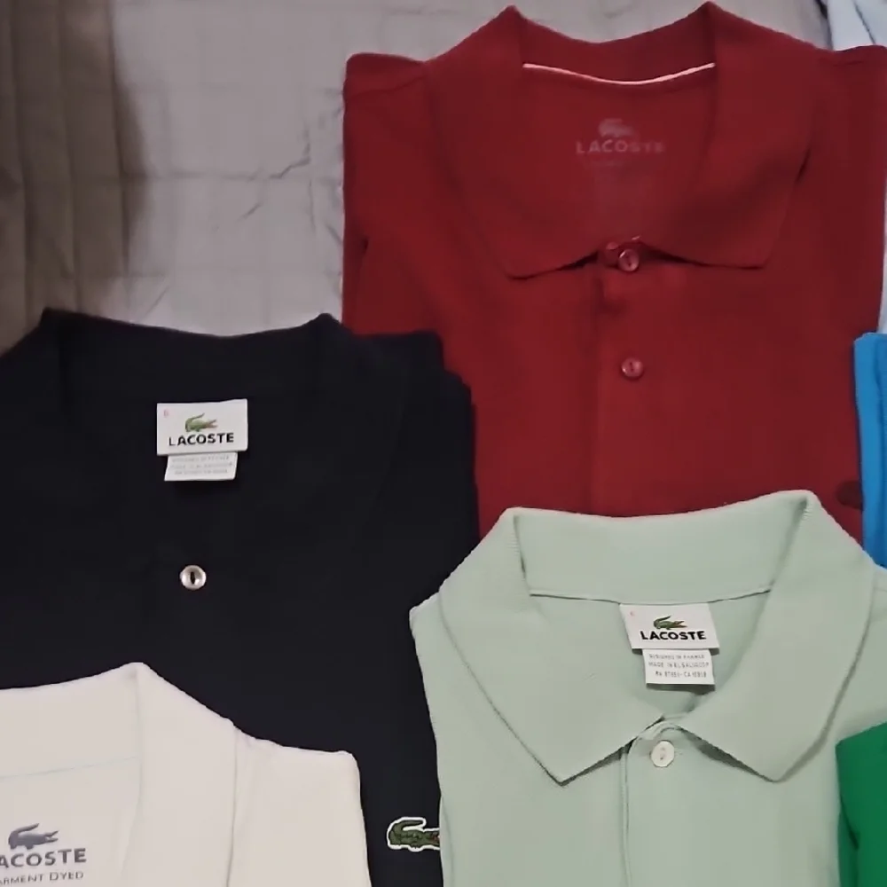 Set Of 7 Lacoste Polo Shirt Set - Red, Blue, Green - Picture 6 of 6